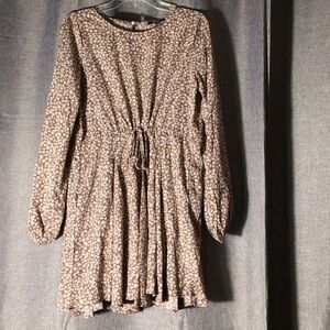 Wishlist Brown Floral Long Sleeve Dress
